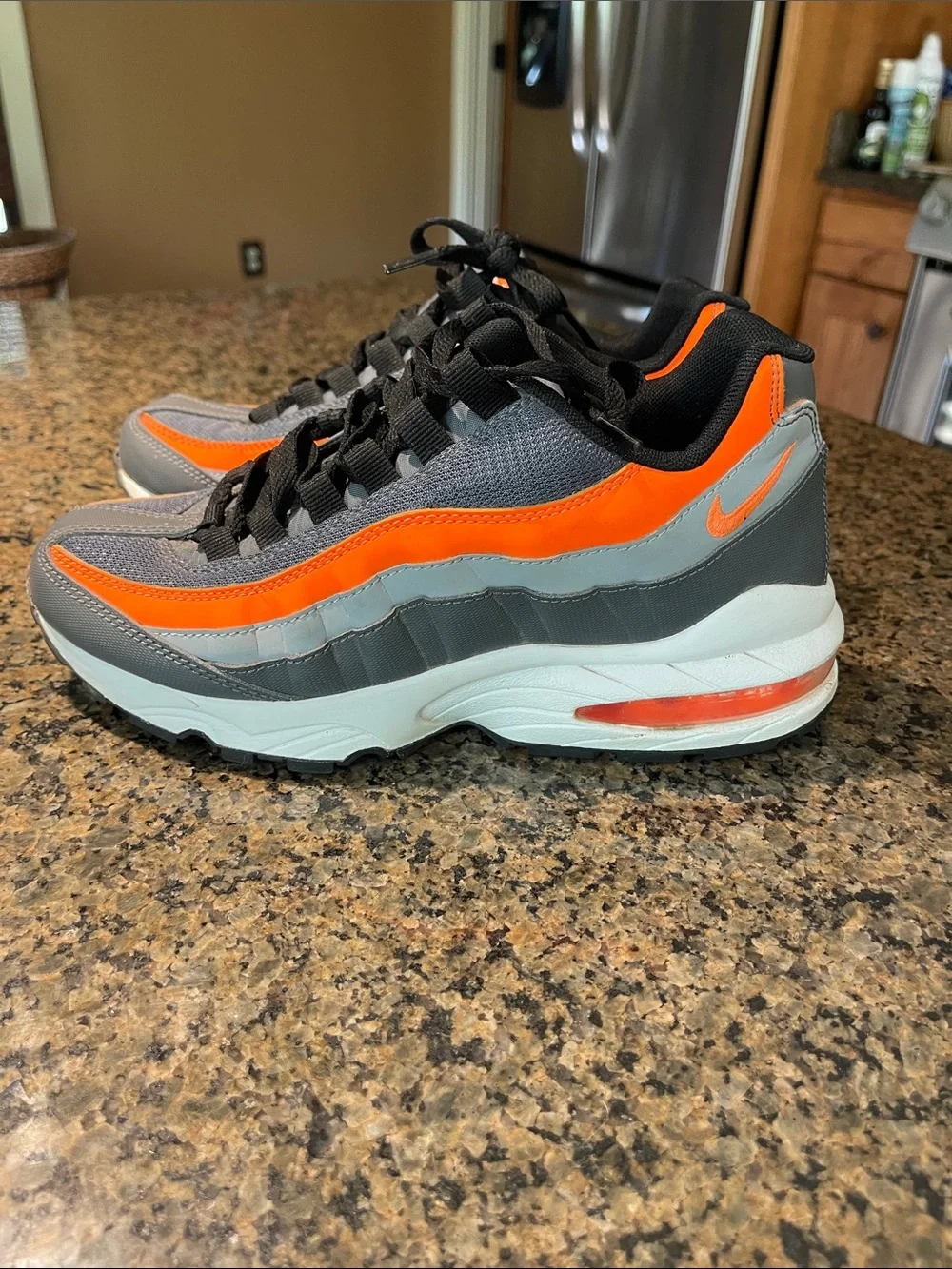 Nike Kids Gray and Orange Low-Top Sneakers